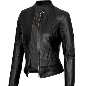 Faux Leather Jacket Black size large